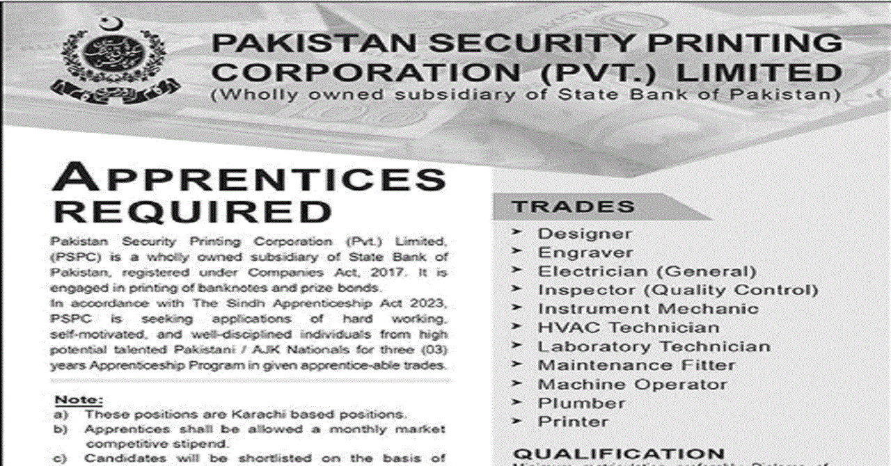 Pakistan Security Printing Corporation Jobs 2025